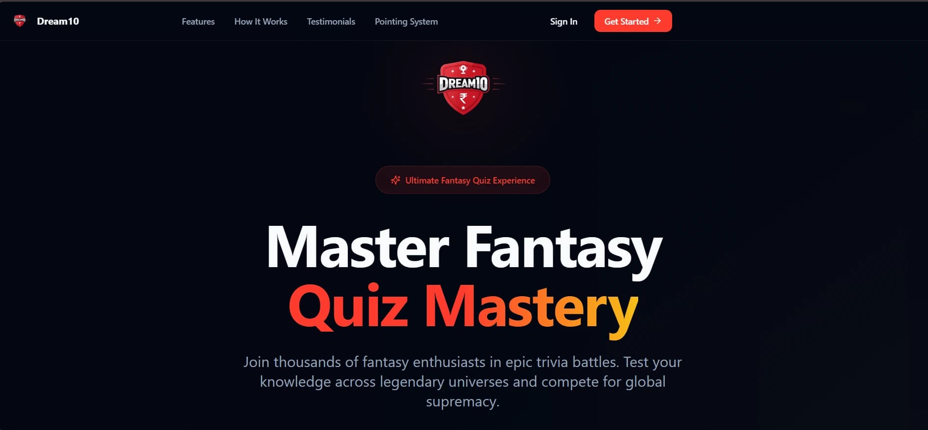 Dream10 project screenshot